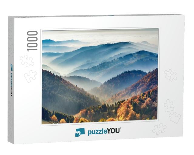 Scenic Mountain Landscape. View on the Black Forest, Germ... Jigsaw Puzzle with 1000 pieces