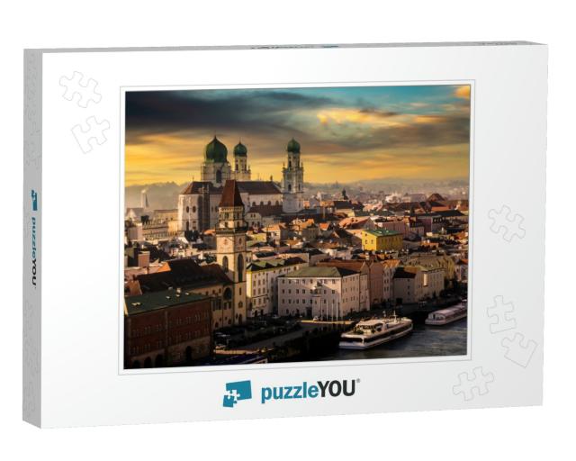 Passau on the Danube River, Germany. View of the Town At... Jigsaw Puzzle