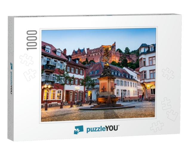Heidelberg Night View, Long Exposure of Historical City H... Jigsaw Puzzle with 1000 pieces