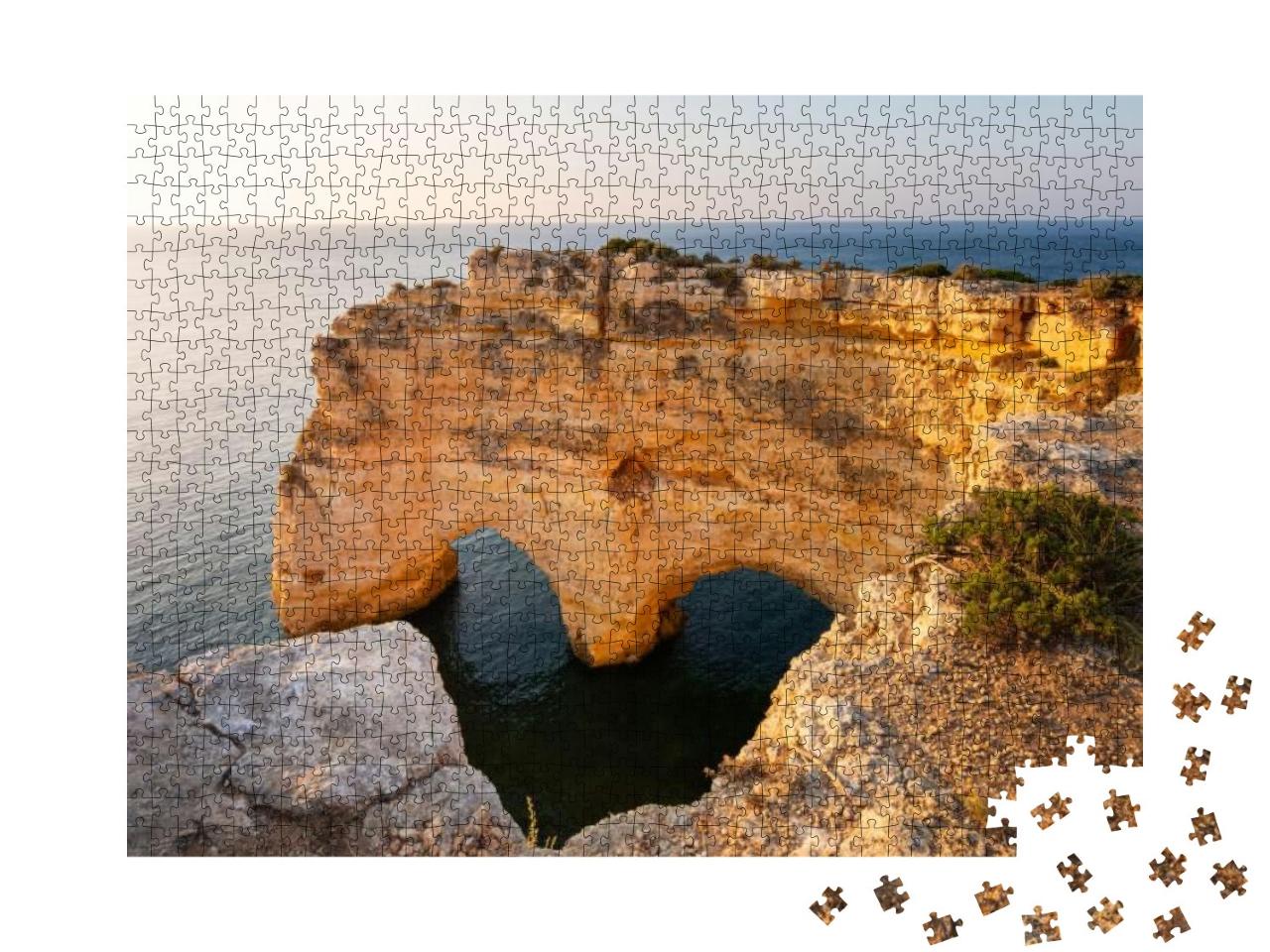Heart Shaped Cliff in Algarve, Praia Marinha, Portugal... Jigsaw Puzzle with 1000 pieces