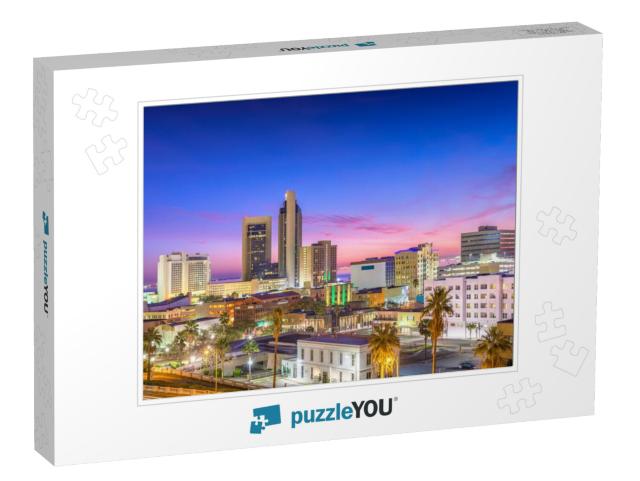 Corpus Christi, Texas, USA Skyline At Dusk... Jigsaw Puzzle