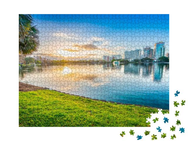 Orlando in Early Morning. Located in Lake Eola Park, Orla... Jigsaw Puzzle with 1000 pieces
