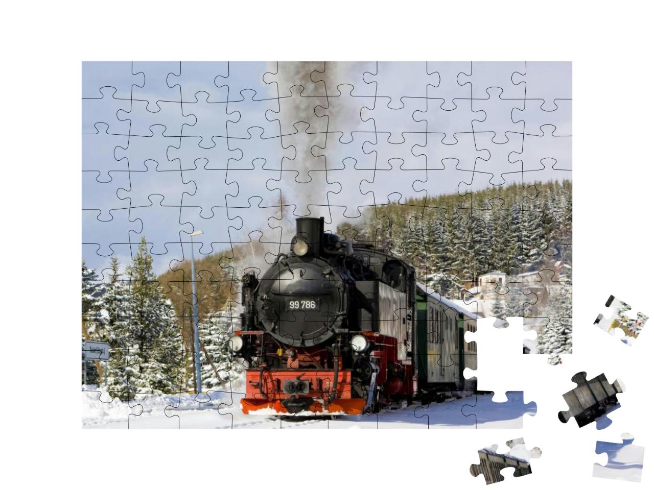 Steam Train, Oberwiesenthal - Cranzhal Fichtelbergbahn, G... Jigsaw Puzzle with 100 pieces