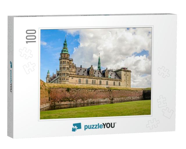 Panoramic View to the Bricks Wall Around Kronborg Castle... Jigsaw Puzzle with 100 pieces