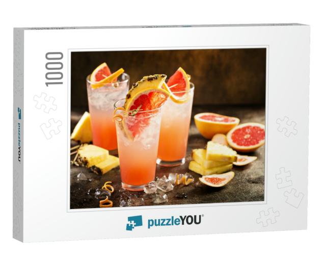 Grapefruit & Pineapple Cocktail or Mocktail, Refreshing D... Jigsaw Puzzle with 1000 pieces