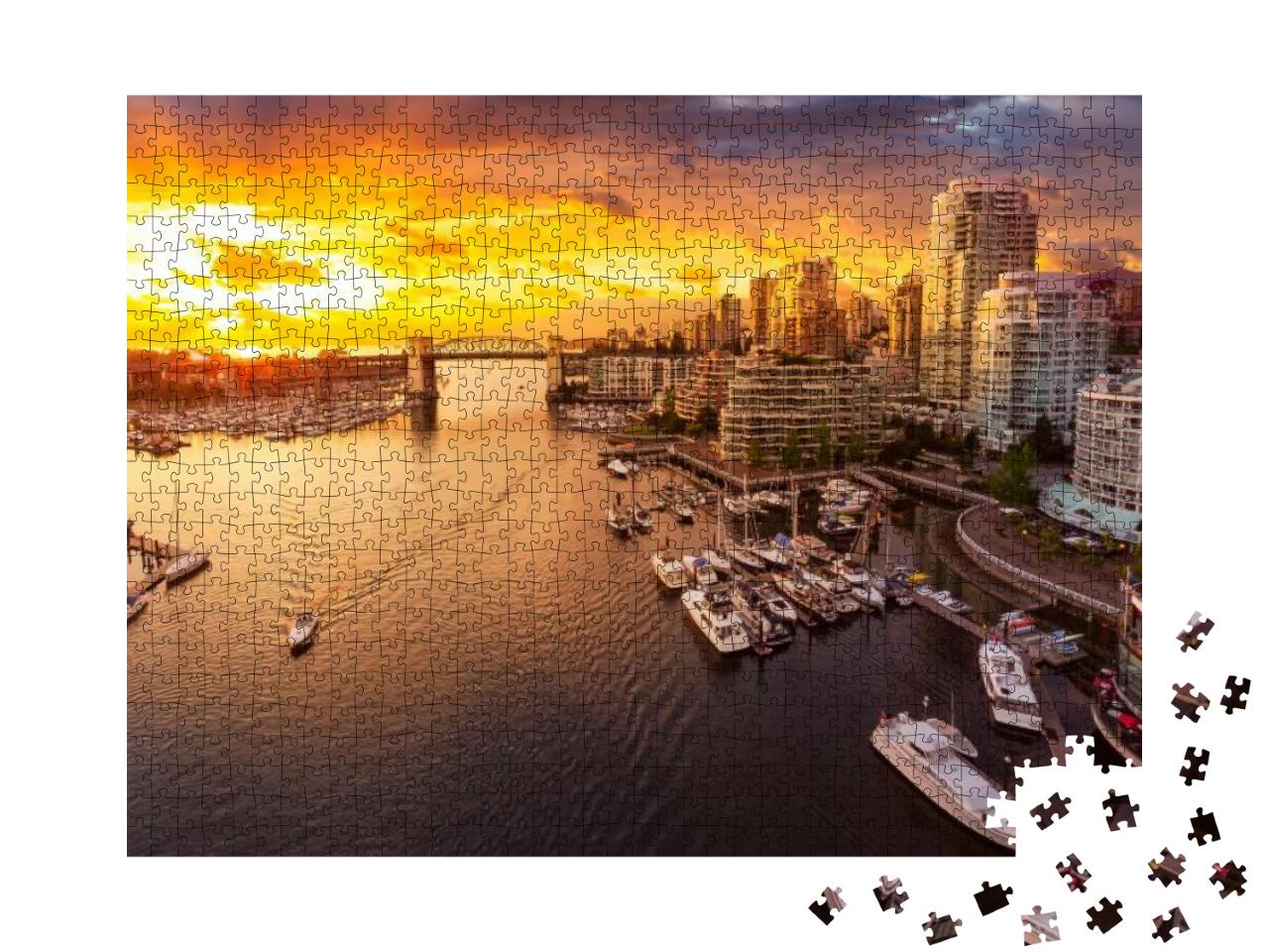 View of Burrard Bridge & False Creek in Downtown Vancouve... Jigsaw Puzzle with 1000 pieces