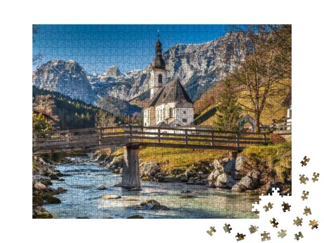 Parish Church of St. Sebastian in Beautiful Golden Mornin... Jigsaw Puzzle with 1000 pieces