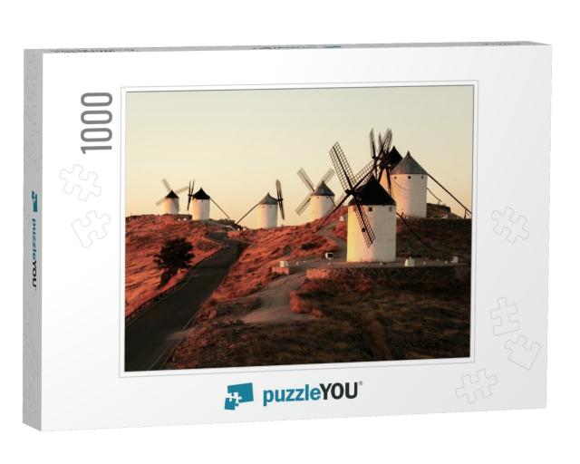 Picture of the Famous Consuegra Windmills Captured During... Jigsaw Puzzle with 1000 pieces