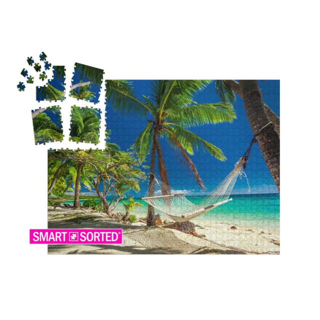 Empty Hammock in the Shade of Palm Trees on Tropical Fiji... | SMART SORTED® | Jigsaw Puzzle with 1000 pieces