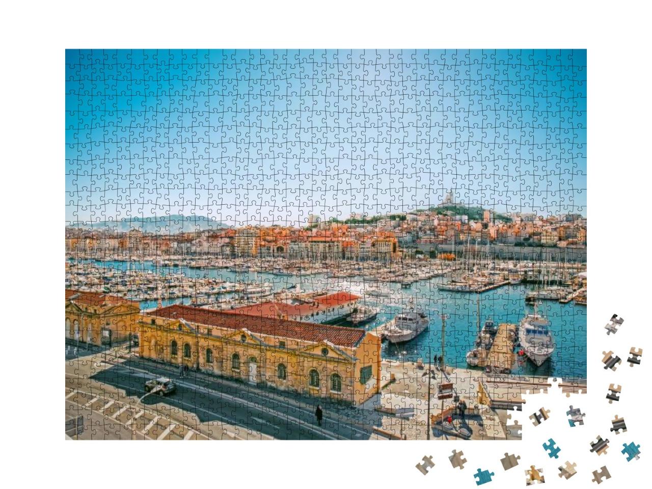 Panoramic Cityscape of Vieux Port, Marseille, Provence, F... Jigsaw Puzzle with 1000 pieces