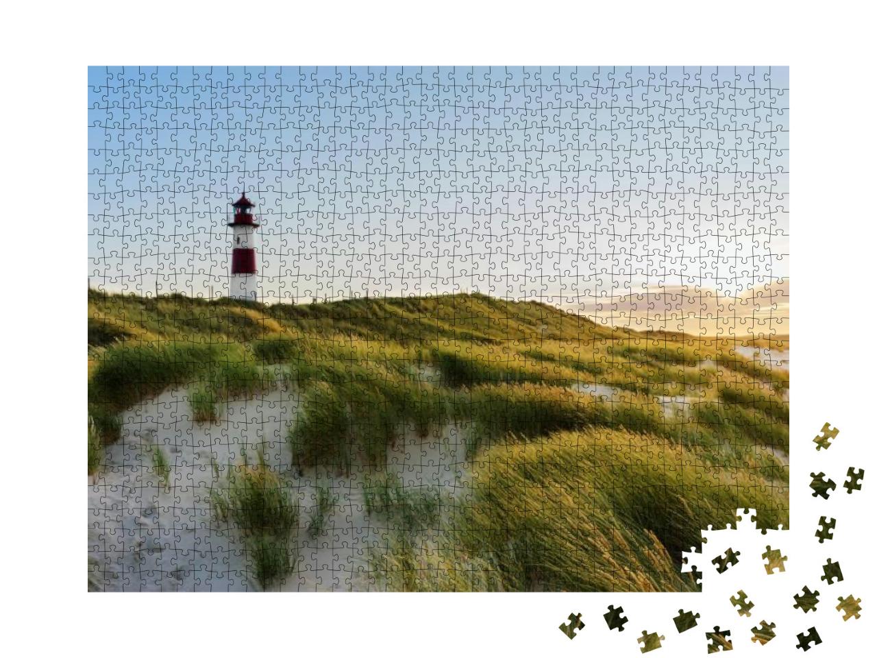 Lighthouse List East At Sunset, Ellenbogen, Sylt, Schlesw... Jigsaw Puzzle with 1000 pieces
