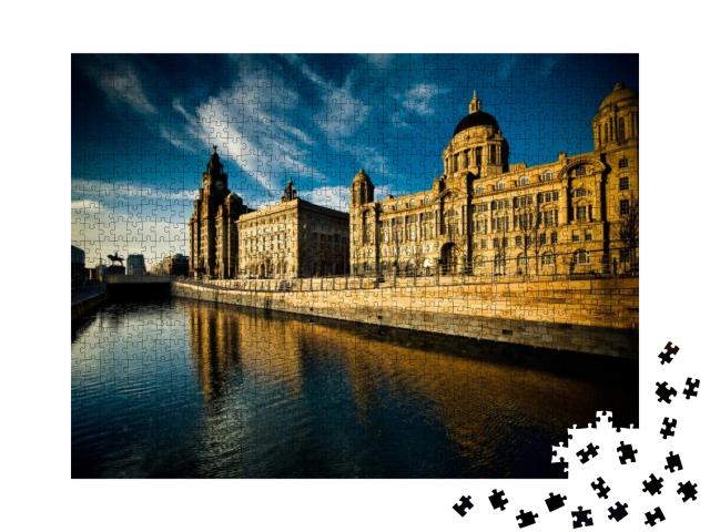 The Stunning Skyline - the Three Graces of Liverpool... Jigsaw Puzzle with 1000 pieces