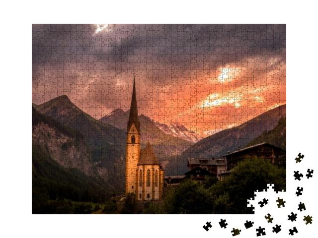 Little Church in Heiligenblut, Austria, Located in the Va... Jigsaw Puzzle with 1000 pieces