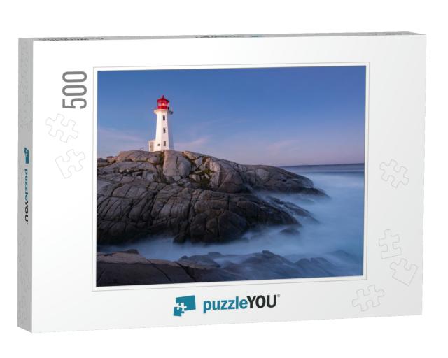 Peggys Cove Lighthouse... Jigsaw Puzzle with 500 pieces
