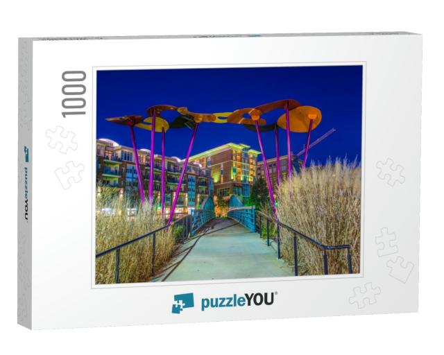 Riverplace Bridge in Greenville, South Carolina, Usa... Jigsaw Puzzle with 1000 pieces