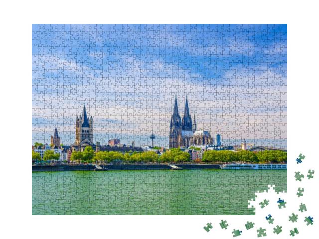 Cologne Cityscape of Historical City Center with Cologne... Jigsaw Puzzle with 1000 pieces