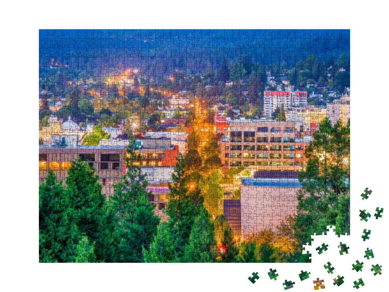 Eugene, Oregon, USA Downtown Cityscape At Dusk... Jigsaw Puzzle with 1000 pieces