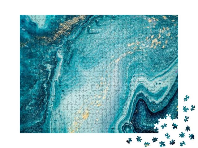 Abstract Ocean- Art. Natural Luxury. Style Incorporates t... Jigsaw Puzzle with 1000 pieces
