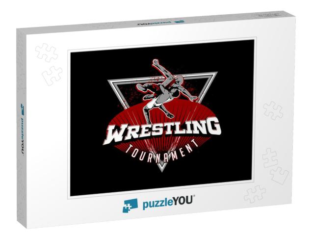 Wrestling Logo Design Sport Icon... Jigsaw Puzzle