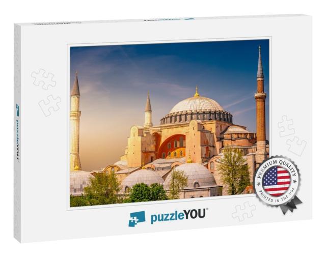 A Typical Shot of the Hagia Sophia Aya Sofya with a Prist... Jigsaw Puzzle