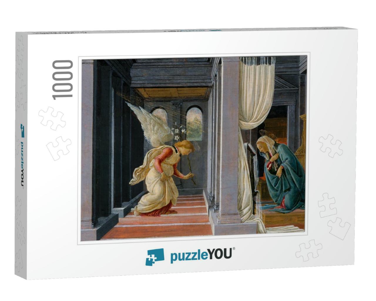 The Annunciation, by Botticelli, 1485-92, Italian Renaiss... Jigsaw Puzzle with 1000 pieces