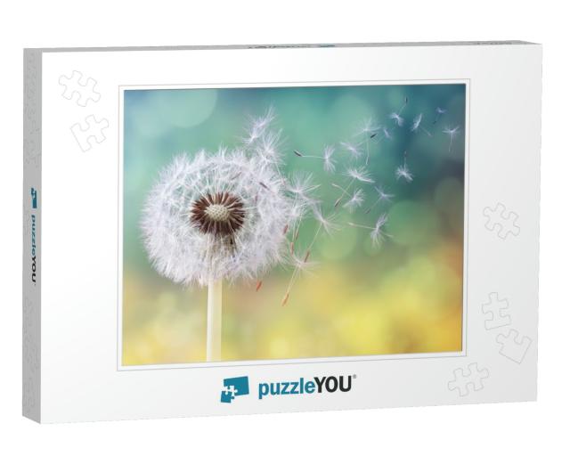 Dandelion Seeds in the Sunlight Blowing Away Across a Fre... Jigsaw Puzzle