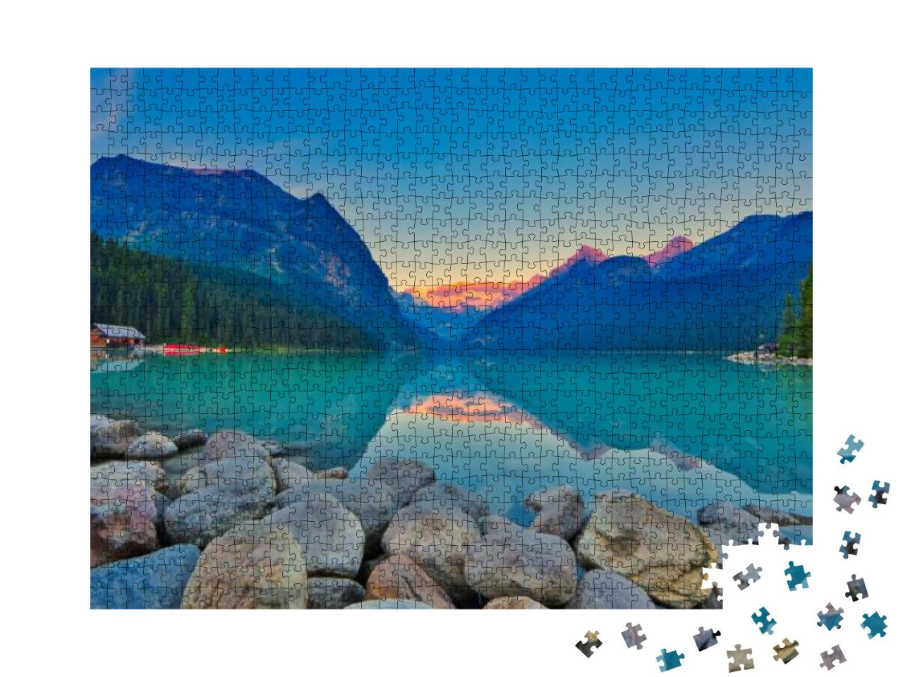 Good Morning Lake Louise. {Panoramic View of the World Fa... Jigsaw Puzzle with 1000 pieces