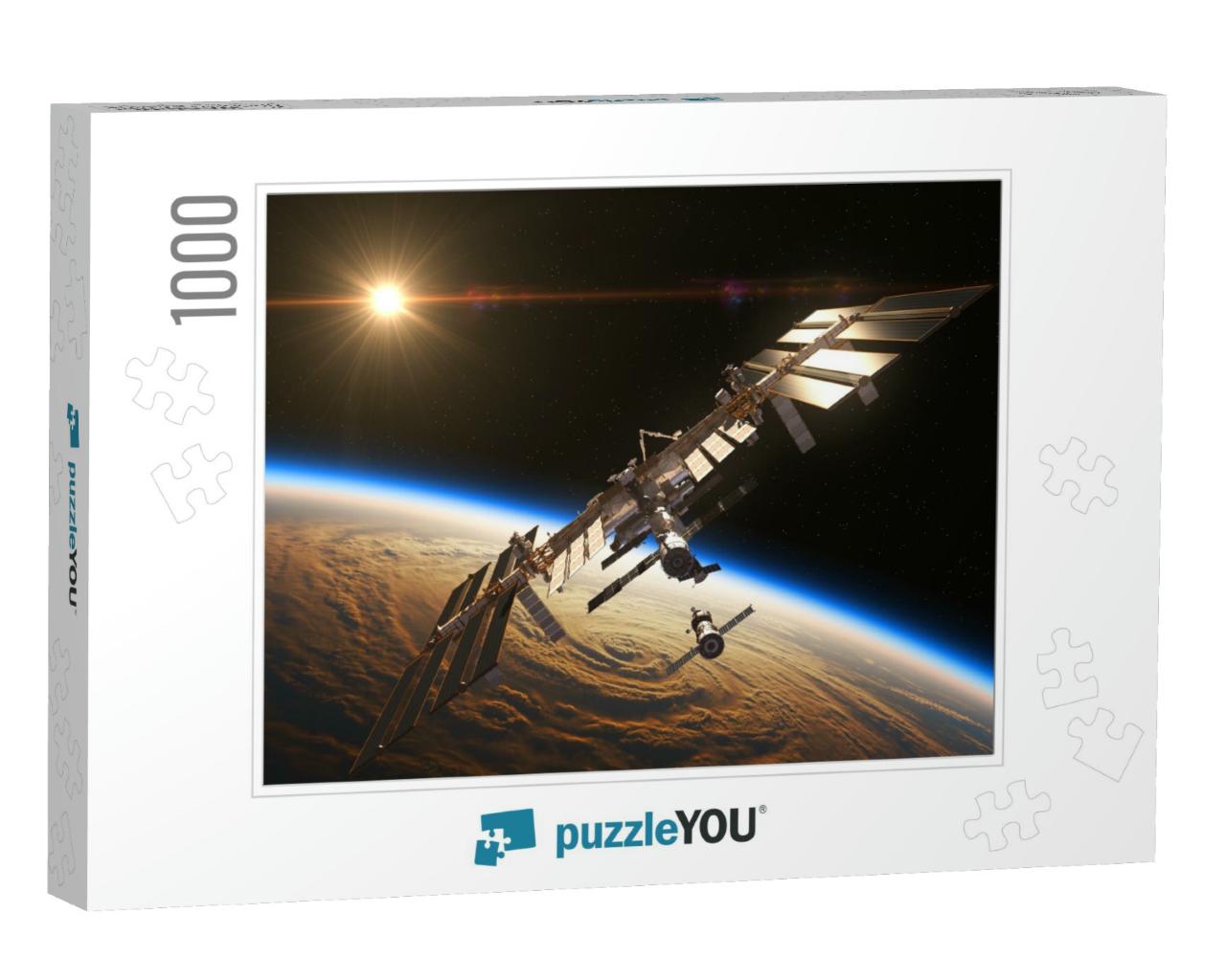 International Space Station & Spacecraft in the Backgroun... Jigsaw Puzzle with 1000 pieces