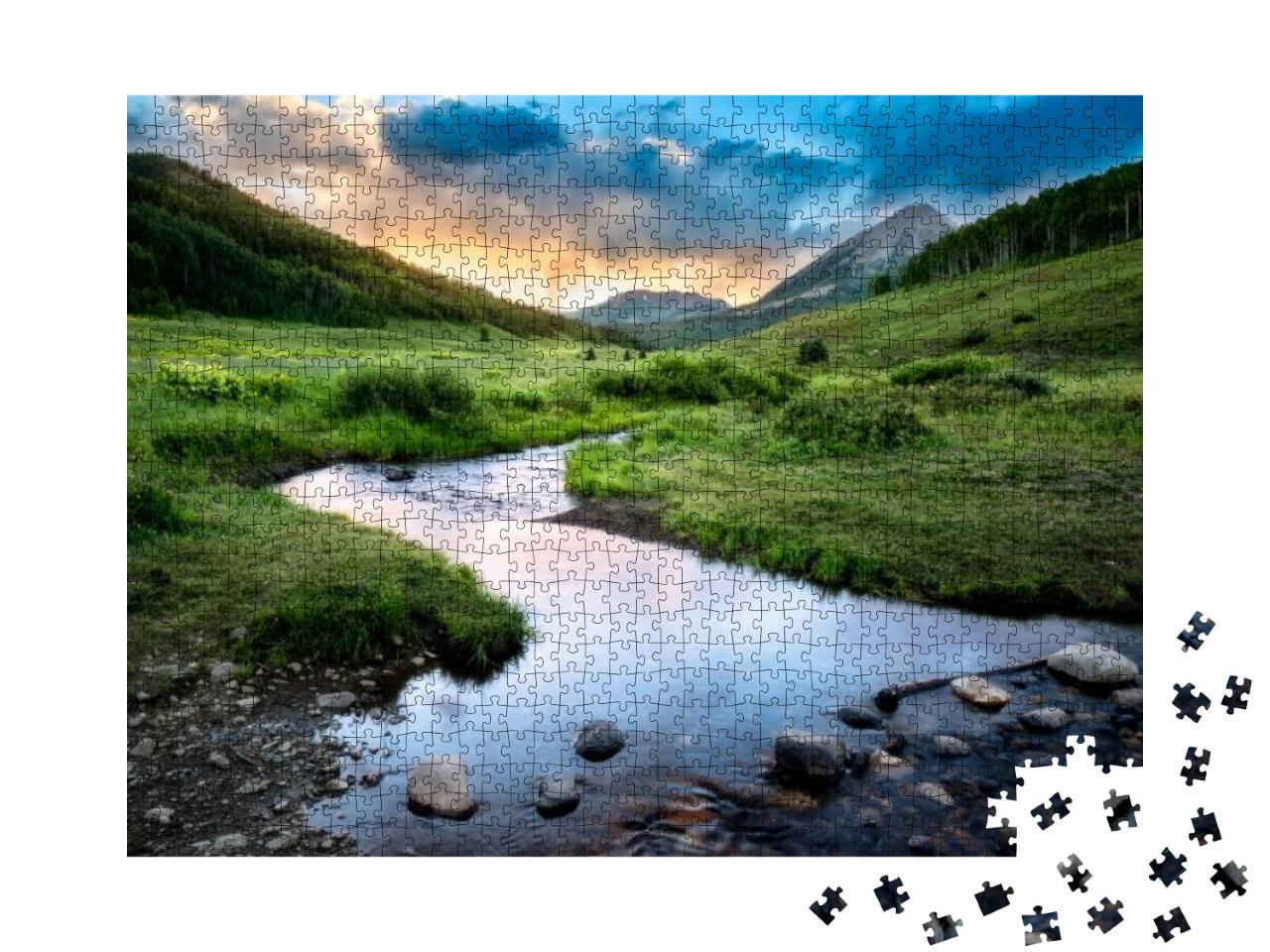 Meandering Stream Near Crested Butte Colorado... Jigsaw Puzzle with 1000 pieces