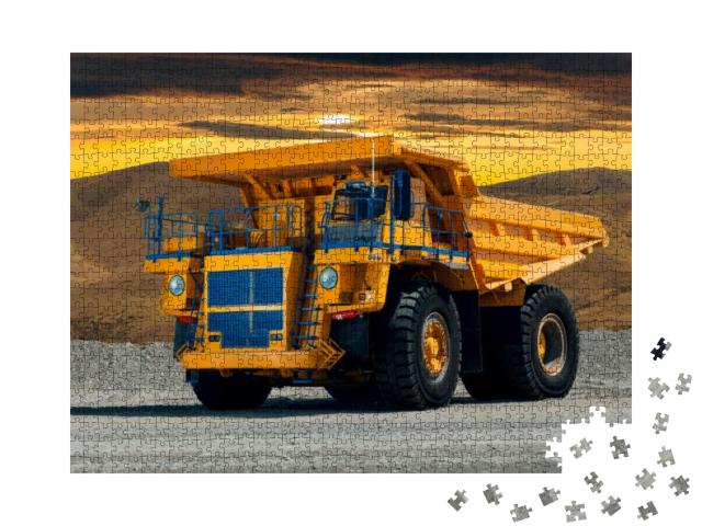 A Large Quarry Dump Truck in a Coal Mine. Loading Coal In... Jigsaw Puzzle with 1000 pieces