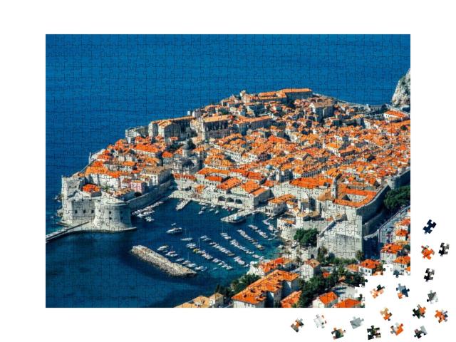 Dubrovnik Old City Top View in Croatia... Jigsaw Puzzle with 1000 pieces