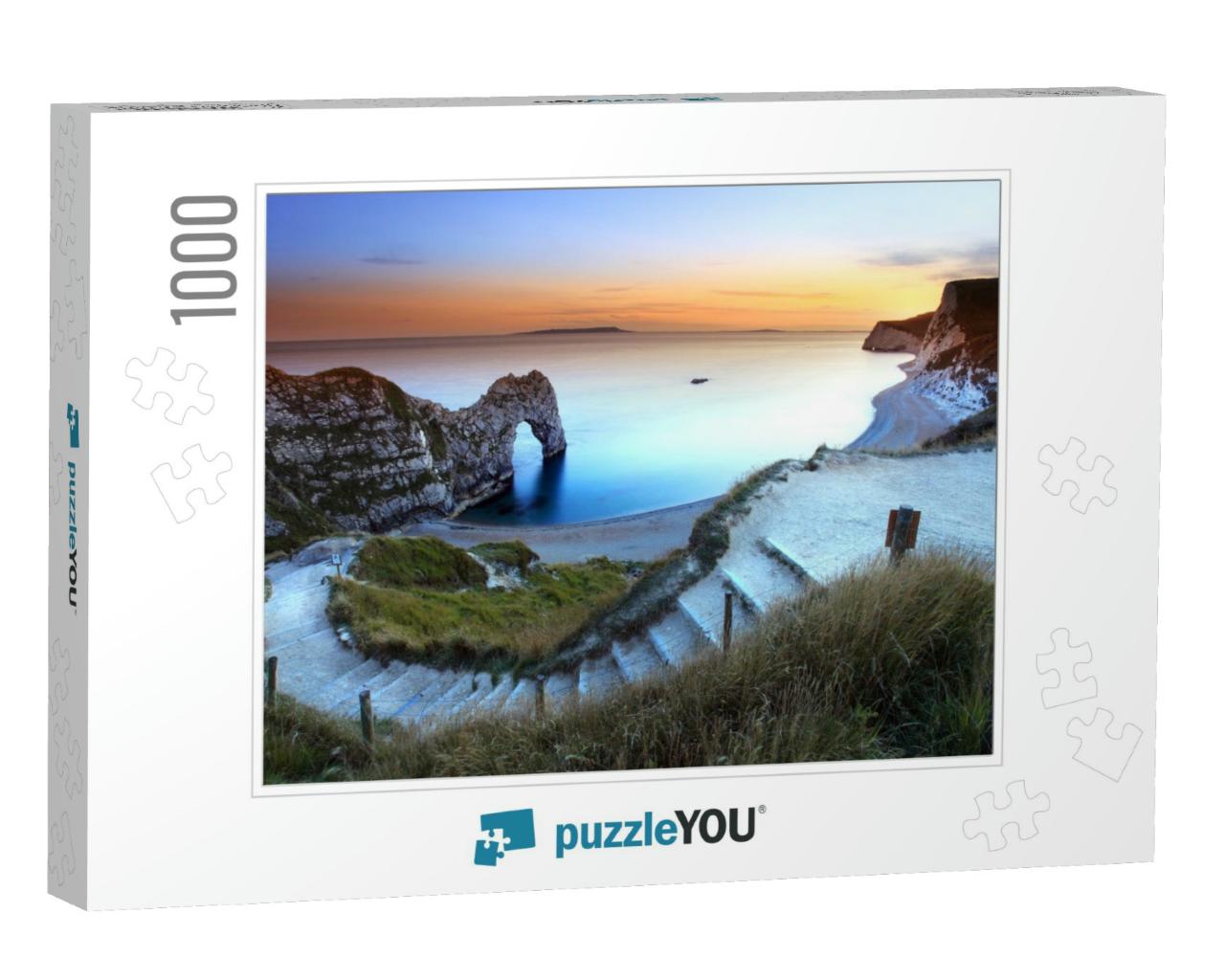 Durdle Door Sunset Dorset England... Jigsaw Puzzle with 1000 pieces