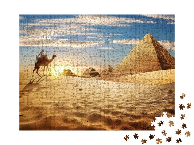 Sunset in Desert... Jigsaw Puzzle with 1000 pieces