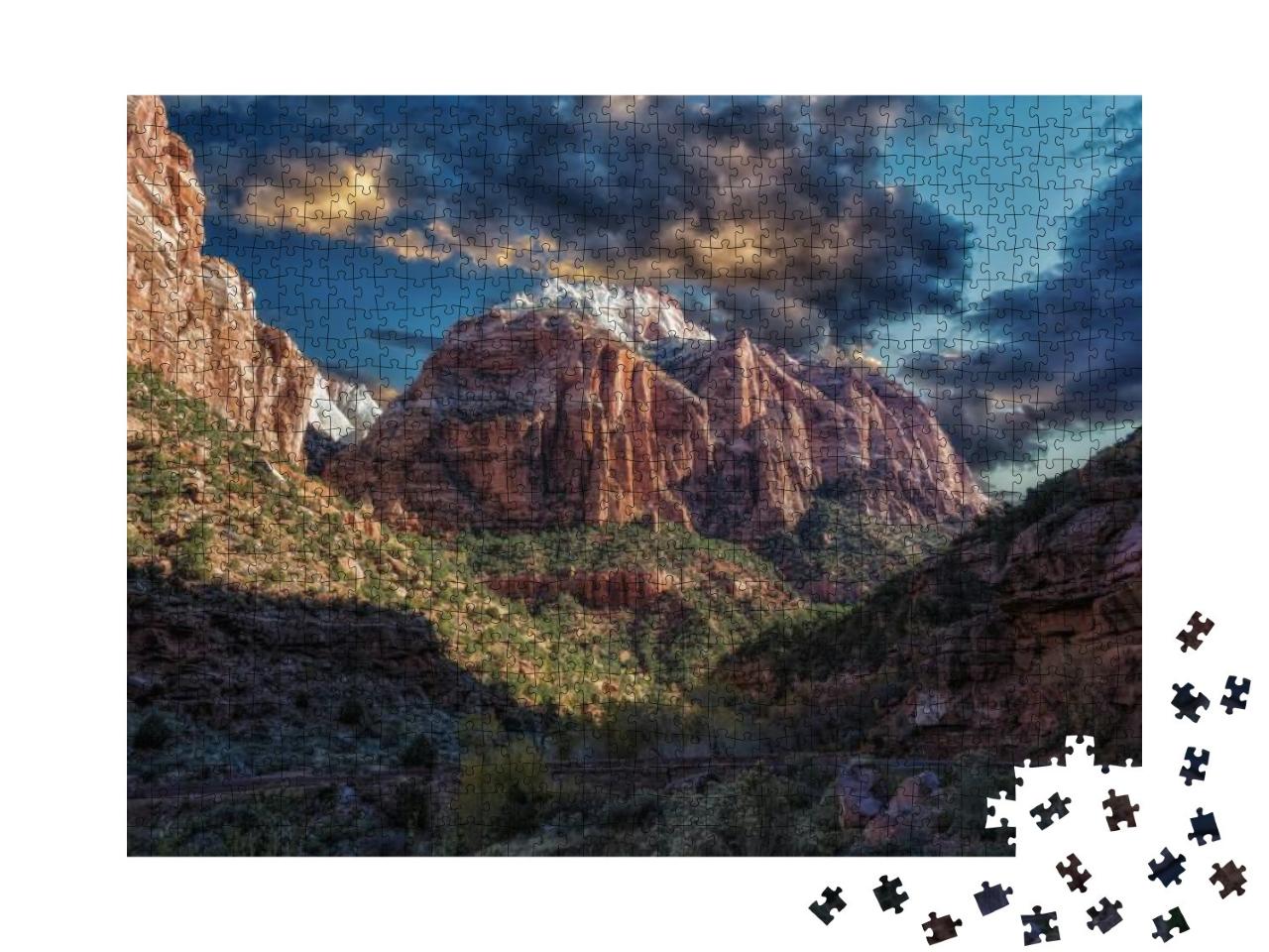 Beautiful Zions National Park with the East Temple... Jigsaw Puzzle with 1000 pieces
