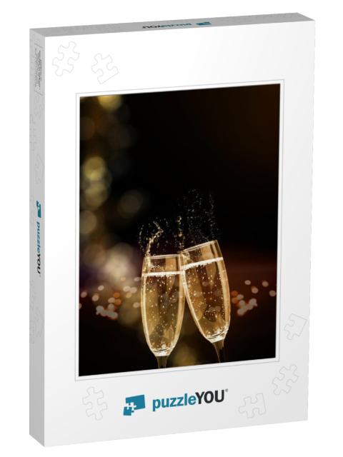 Sparkling Wine, Champagne, Glasses, New Years Eve... Jigsaw Puzzle