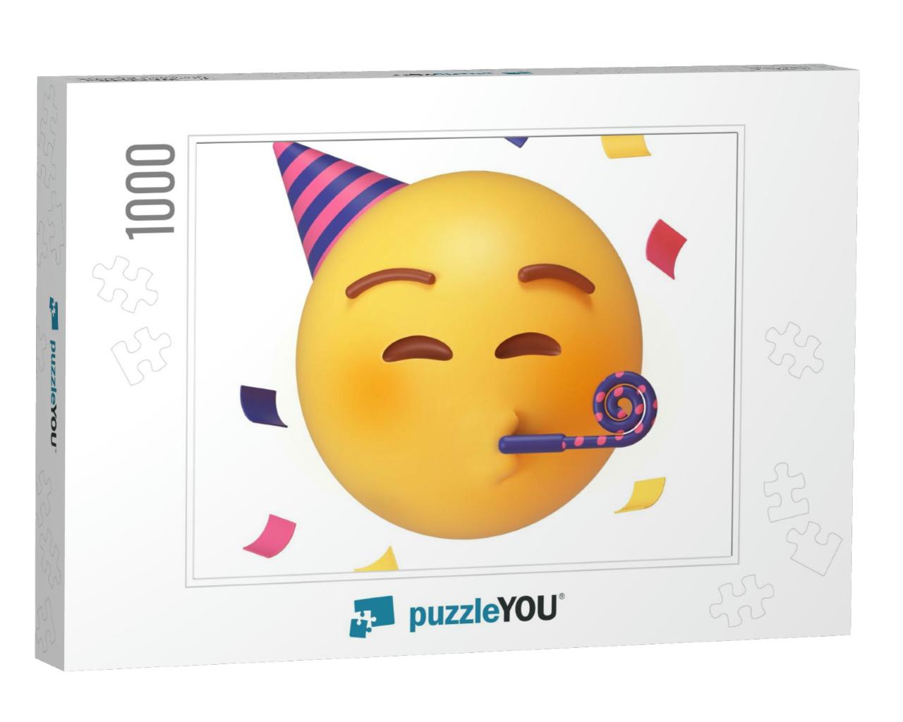 3D Smile. Happy Party Birthday Face Emoji Emoticon Icon I... Jigsaw Puzzle with 1000 pieces