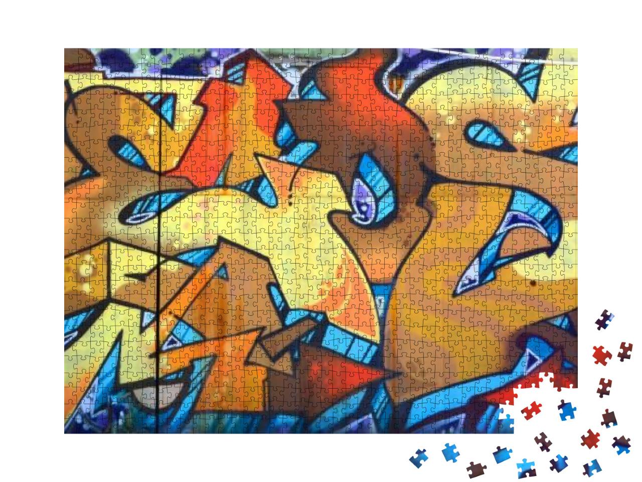 Street Art. Abstract Background Image of a Full Completed... Jigsaw Puzzle with 1000 pieces