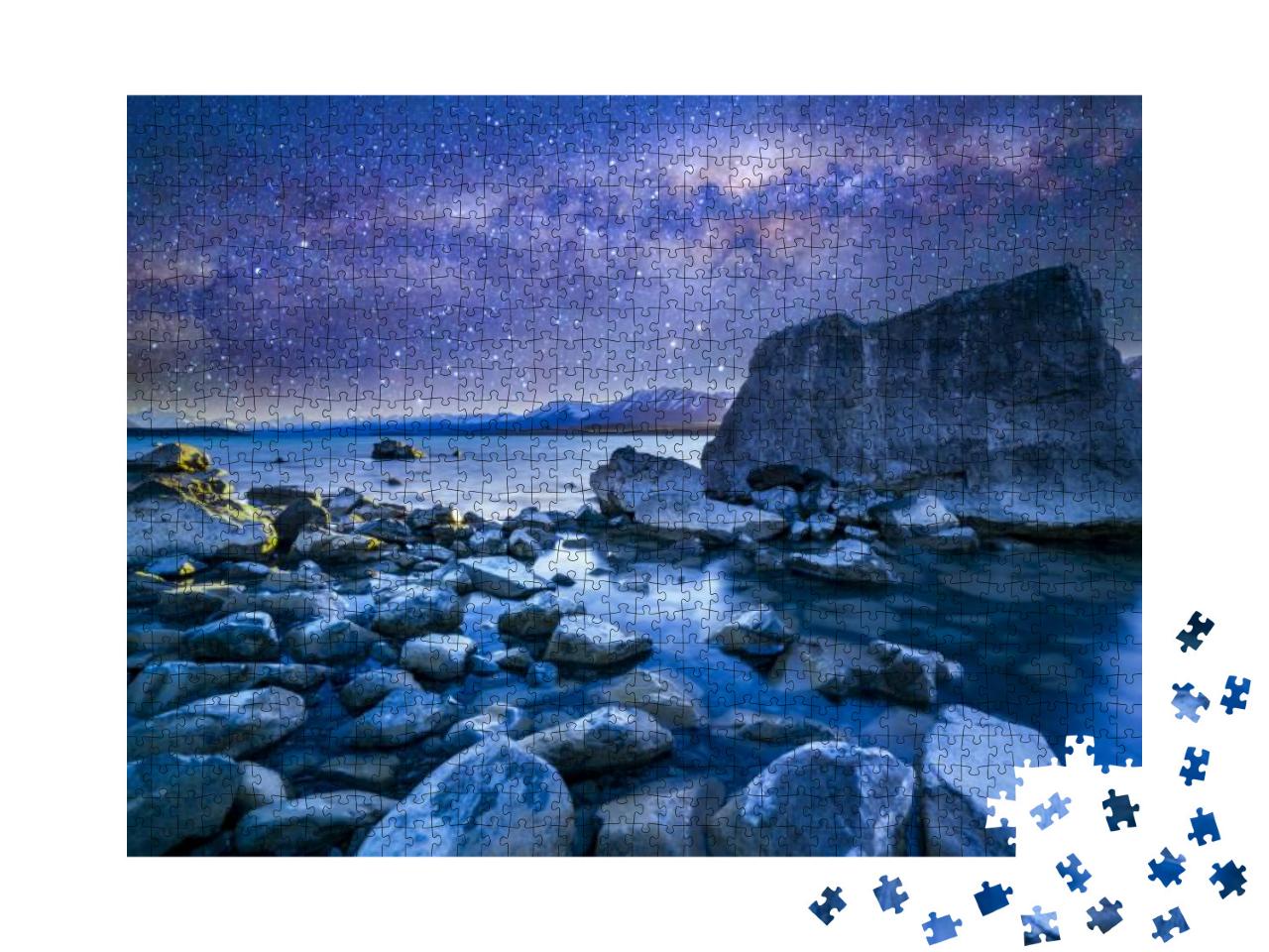 Tekapo Lake with Milky Way Background... Jigsaw Puzzle with 1000 pieces
