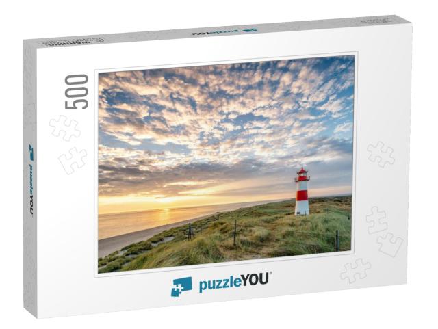 Red Lighthouse on the Island of Sylt in North Frisia, Sch... Jigsaw Puzzle with 500 pieces