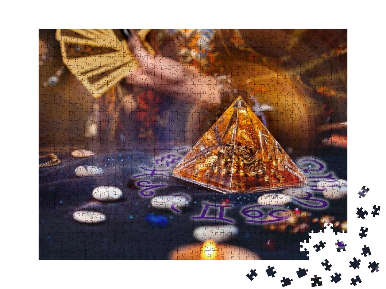 Magic Divination & Esotericism. Magic Glass Pyramid with... Jigsaw Puzzle with 1000 pieces
