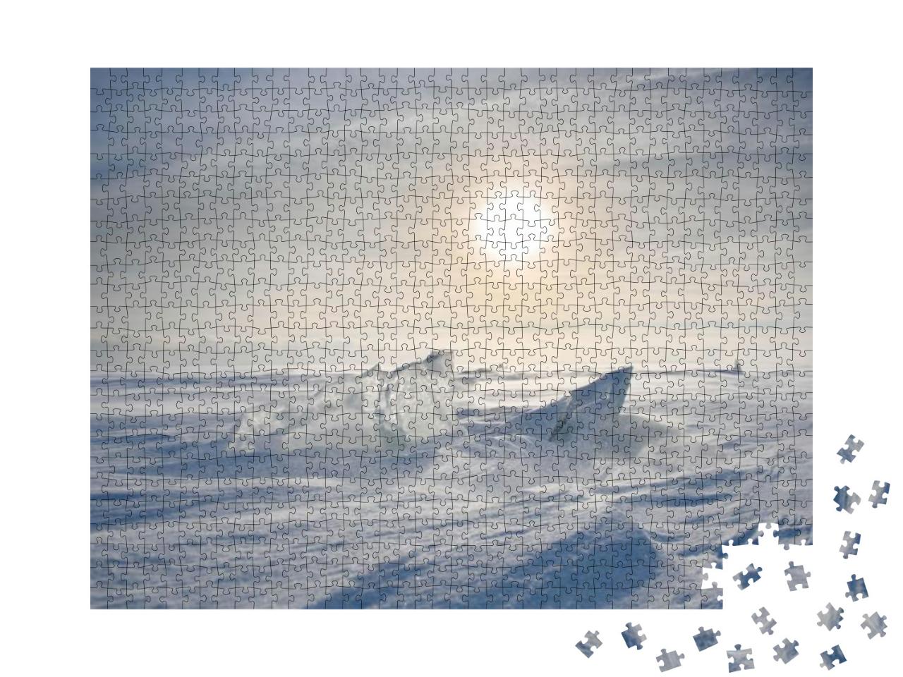 Boundless Icy Landscape During a Snowstorm At Sunset in W... Jigsaw Puzzle with 1000 pieces