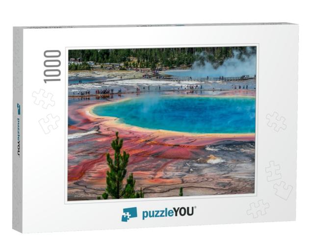 World Famous Grand Prismatic Spring in Yellowstone Nation... Jigsaw Puzzle with 1000 pieces
