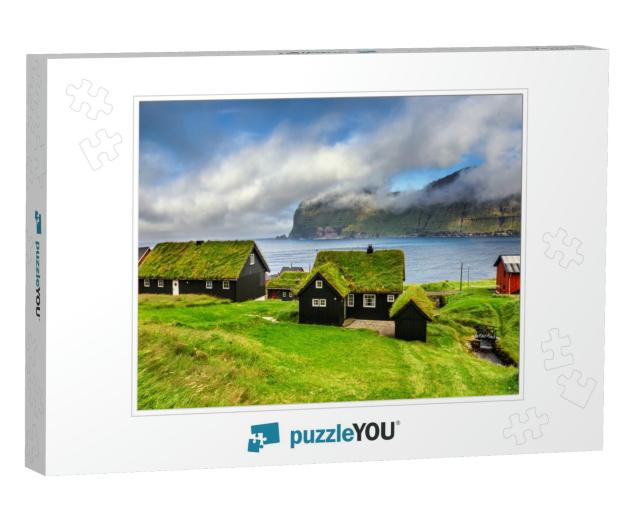 Village of Mikladalur Located on the Island of Kalsoy, Fa... Jigsaw Puzzle