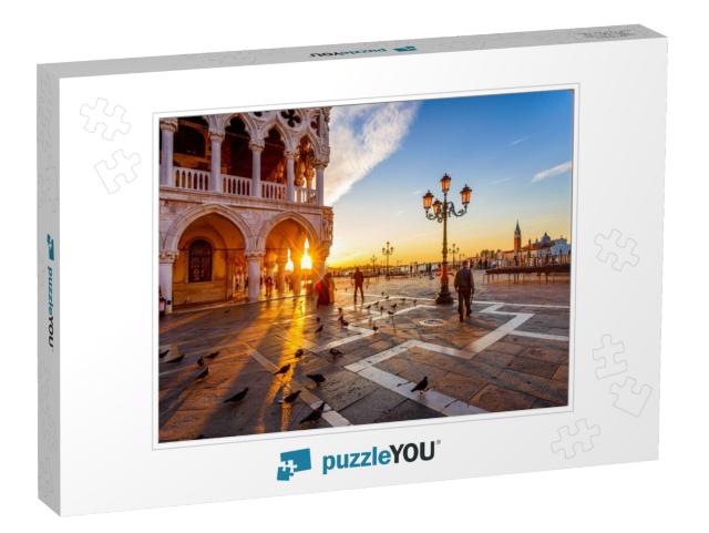 Sunrise View of Piazza San Marco, Doges Palace Palazzo Du... Jigsaw Puzzle