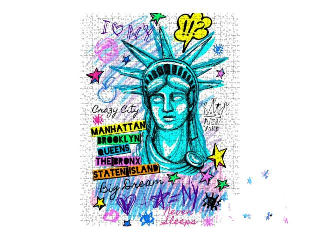 New York City Statue of Liberty, Freedom, Poster, T Shirt... Jigsaw Puzzle with 1000 pieces