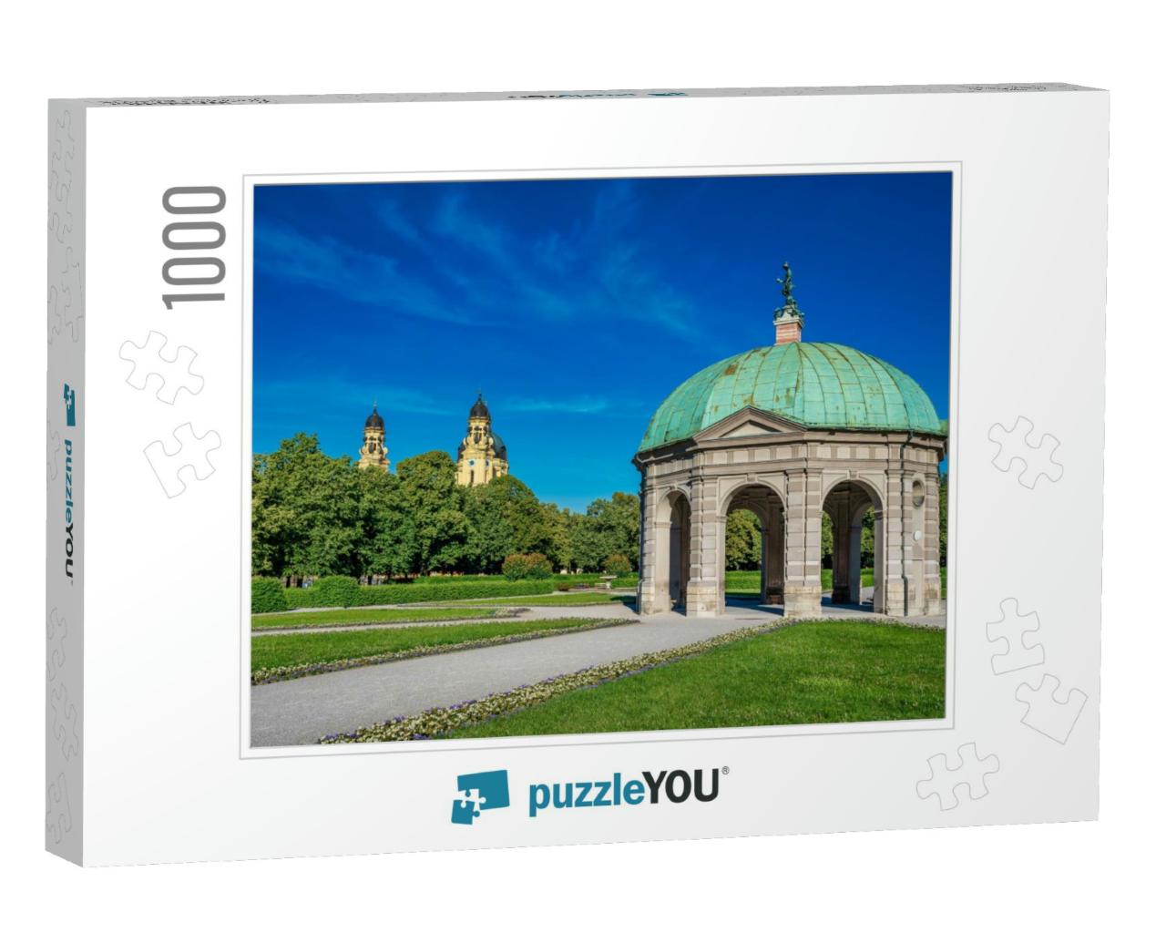 Hofgarten Park with Dianatempel in Munich, Germany... Jigsaw Puzzle with 1000 pieces