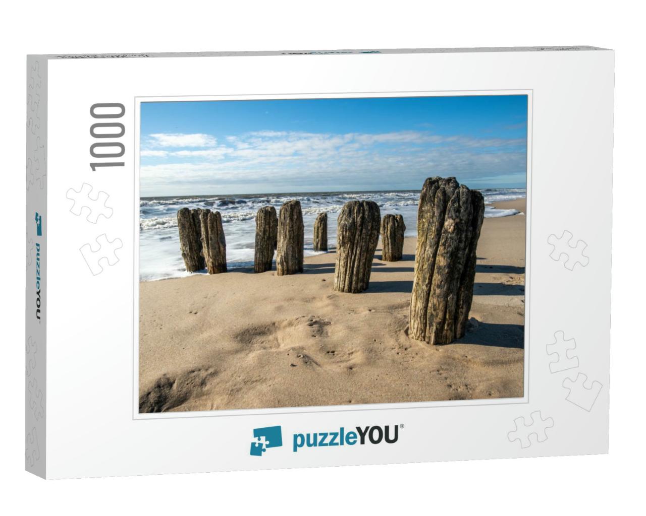 Old Wooden Groyne in the North Sea... Jigsaw Puzzle with 1000 pieces