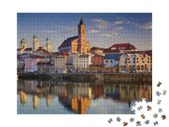 Passau. Passau Skyline During Sunset, Bavaria, Germany... Jigsaw Puzzle with 1000 pieces