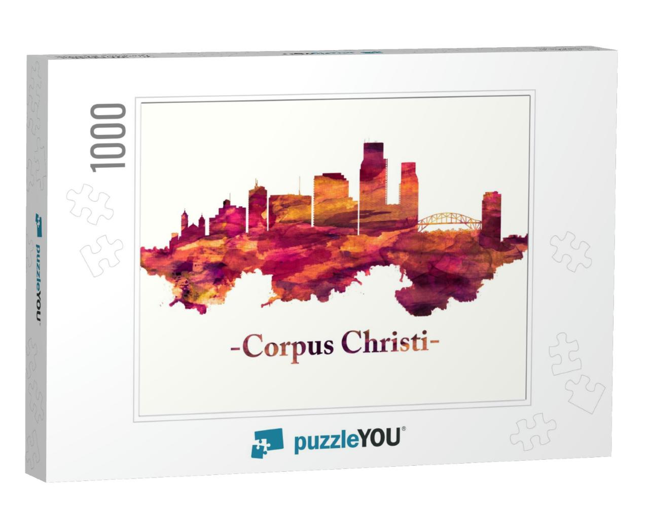 Red Skyline of Corpus Christi, a Texas City on the Gulf o... Jigsaw Puzzle with 1000 pieces