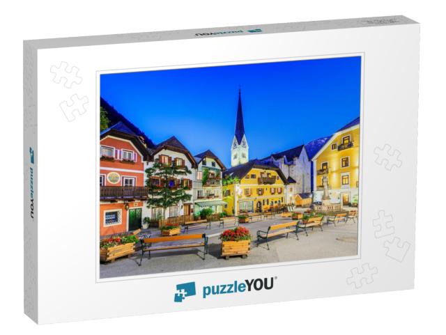 Hallstatt, Austria. Mountain Village in the Austrian Alps... Jigsaw Puzzle